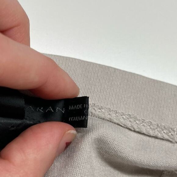 DKNY Pants 10 Medium Pull On Ankle Skinny Fit Cream Beige Career Modern Leggings - Picture 11 of 14